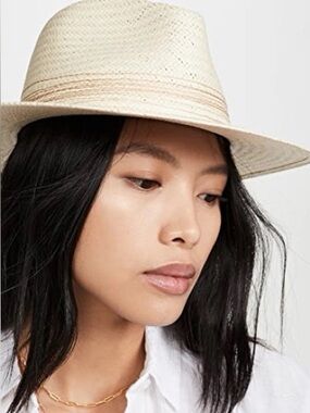 Rag & Bone Tan Packable Straw Fedora Hat